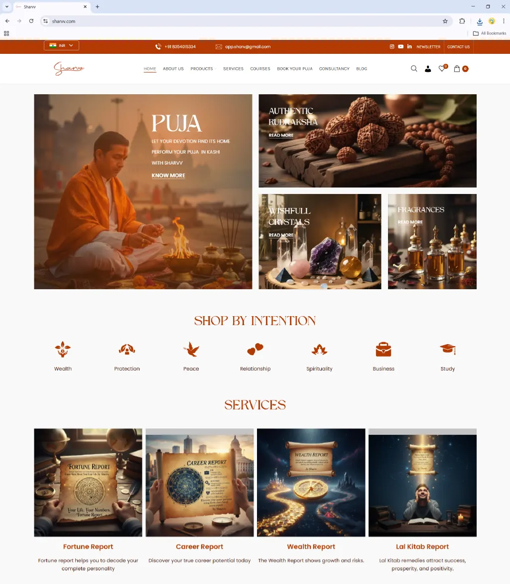 Sharvv e-commerce website built by GDMR